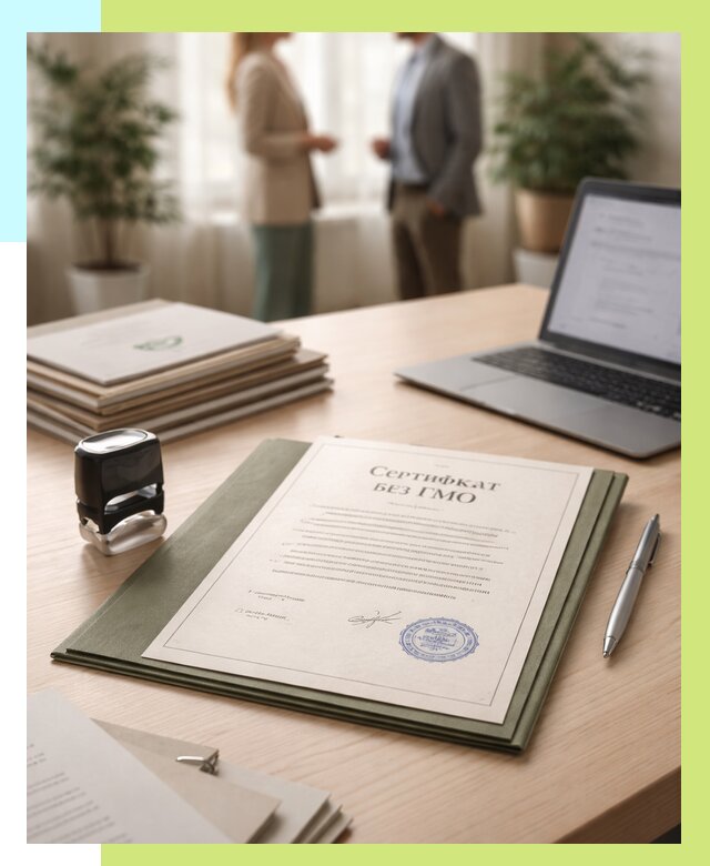 Сертификат без ГМО в Северске от 7796 р. оформить срочно Алешин-Свк